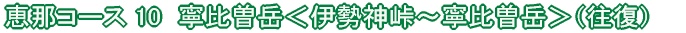 恵那コース(8) 旭高原<元気村〜串原温泉(往復)>